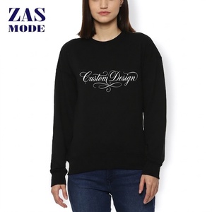 Sweat-shirt à col rond pour femme de haute qualité, écologique, anti-rides, en coton/spandex, couleur unie, taille oversize, OEM - Product Image 1