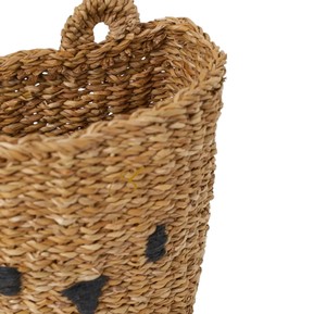 Handwoven Water Hyacinth Wall Hanging <b>Bear</b> Basket <b>Cute</b> Animal Toy Storage Pocket Organizer for Nursery Decor - Product Image 2