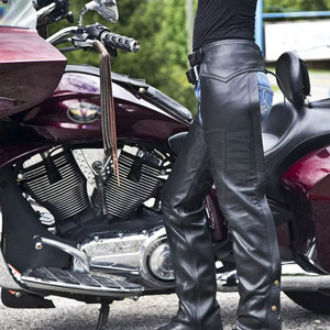 Chaps d'équitation en cuir véritable de qualité supérieure, légers, durables, confortables, imperméables et coupe-vent, pour l'extérieur et le style western - Product Image 6