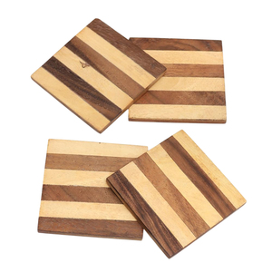 52. Posavasos de madera y resina con diseño de chevron, geométricos, modernos, para tazas de café, venta al por mayor, para el hogar. - Product Image 3