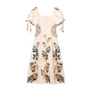 Vestido midi estampado con cuello en V para mujer, vestido de fiesta con corte en A - Product Image 4