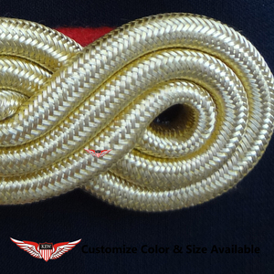 KEW Bullion Wire Sliver <b>Braided</b> Eco-Friendly Vintage Back Shoulder Board Epaulettes Luxury Durable Garment <b>Accessories</b> - Product Image 3