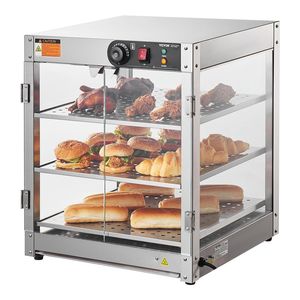 Scaldavivande Commerciale a 3 Livelli da 800W con Temperatura Controllata tra 86-185°F e Luce che Migliora la Presentazione degli Alimenti - Product Image 1