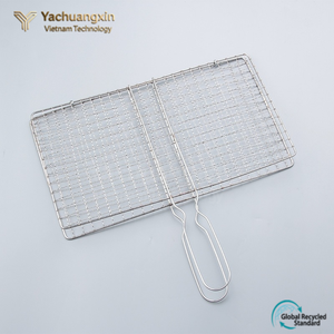 Pinza de malla de acero inoxidable para pescado y carne asados, ideal para barbacoa y verduras. - Product Image 3
