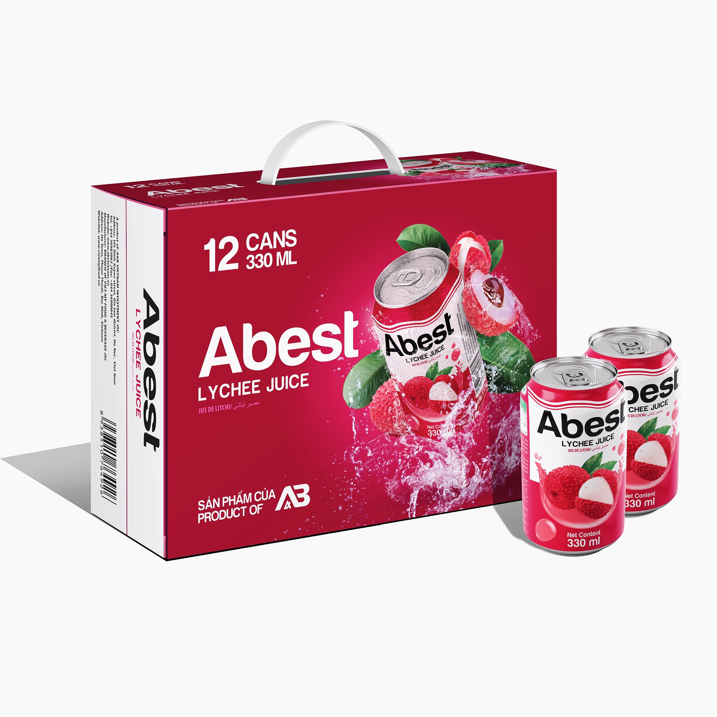 Abest 330 мл OEM ODM Private Lychee Water Sugar-сушеные безалкогольные напитки с бутылкой упаковка консервированные фрукты