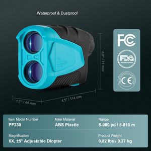 เครื่องวัดระยะเลเซอร์กอล์ฟพร้อมกำลังขยาย 6 เท่า ระยะวัด 900 หลา อุปกรณ์เสริมสำหรับการล่าสัตว์และกอล์ฟ เครื่องวัดระยะแบบพกพาสำหรับกิจกรรมกลางแจ้ง - Product Image 4