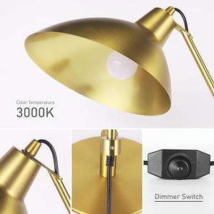 Lampe de table décorative en laiton martelé avec abat-jour en coton amovible, écologique, pour éclairage d'appoint Diwali - Product Image 2