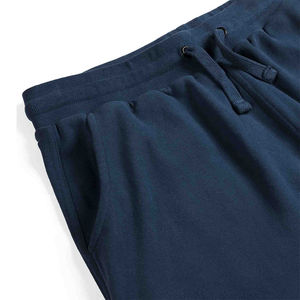 Men's Navy Solid Color Bermuda Shorts Drawstring Waist Casual Style Breathable <b>Canvas</b> Fabric Polyester/Cotton Front Logo Pockets - Product Image 6