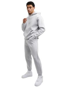 Conjunto Deportivo de Dos Piezas con Capucha para Hombre, Estilo Urbano, 100% Algodón, Forro Polar Ligero, Cierre de Cremallera, Casual, Color Sólido - Product Image 4