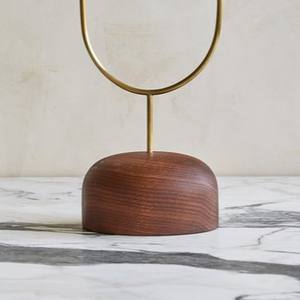 Candélabre en bois de luxe avec bras en métal doré, ensemble de porte-bougies en forme de cœur, centre de table moderne pour la décoration de mariage - Product Image 6