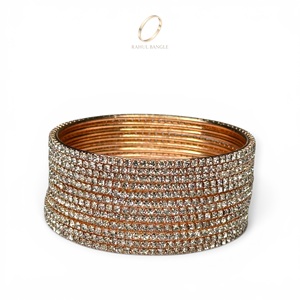 Conjunto de Pulseras Elegantes con Diamantes Americanos, Chapado en Oro, Brazaletes Modernos para Novia, Joyería India para Mujer, Venta al Por Mayor - Product Image 3