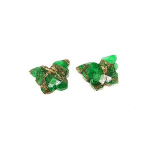 Pierre précieuse sculptée en forme de papillon, turquoise cuivrée verte, mini-briolette de cristal de 14 mm pour la fabrication de bijoux, fournitures en gros de pierres précieuses - Product Image 3