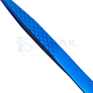 Pince à épiler de précision bleue à pointe lisse en acier inoxydable pour l'application d'extensions de cils - Product Image 2