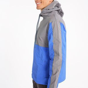 <b>Light</b> Weight 100%Nylon Quarter Zipper Color Block Athletic Sports Windbreaker <b>Jacket</b> for Men - Product Image 2