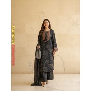 ชุดสัลวาร์ คามีซ คอลเลคชั่นซูมาอิร่า สีมารูน คุณภาพพรีเมียม 3 ชิ้น ชุดสำเร็จรูปปักลายพิมพ์ลายอย่างดี สำหรับงานทางการ อาเยชา บี อีด - Product Image 1