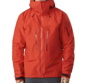 Veste de ski imperméable à capuche pour homme, rouge, en polyester, fermeture éclair, style sportif, pour l'hiver - Product Image 5