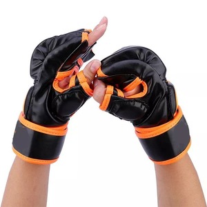 Gants de boxe MMA en cuir PU fabriqués sur mesure avec fermeture auto-agrippante, haute qualité, unisexe, vente en gros, logo personnalisé - Product Image 5