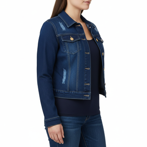 Veste en jean pour femmes tendance, toile, peau de mouton, haute qualité, OEM - Product Image 3