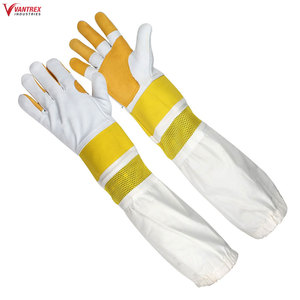 Guantes de Apicultura de Piel de Cabra Premium, Ventilados, de Manga Larga, Resistentes a Picaduras, con Protección en los Puños - Product Image 3