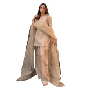 Trajes Farshi Shalwar Kameez indios y pakistaníes en tela de seda, ropa formal, vestidos casuales lisos para mujer, alta calidad - Product Image 1
