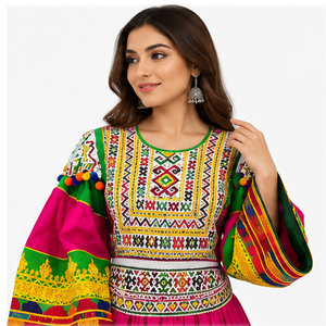 Vestidos Tradicionales Afganos para Mujer, los Más Populares para Fiestas, Trajes Hechos a Mano con Bordados, Lentejuelas y Encaje, Vestido Kuchi Afgano Natural - Product Image 6