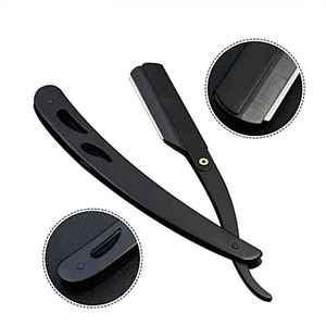 Custom Colors Professional Straight Razor Vintage Manual Stainless Steel Blade Shaving Retro Folding Knife Holder <b>Men</b> Barber - Product Image 1