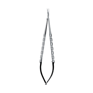 Ciseaux microscopiques courbés Castro, instrument microchirurgical de précision pour la chirurgie ophtalmique vasculaire et des tissus délicats - Product Image 1