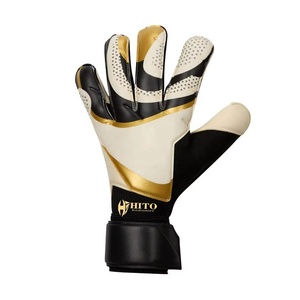 Gants de gardien de but en latex blanc et noir de qualité supérieure, design personnalisé, embossage allemand, sangle en latex imprimée à l'écran - Product Image 2
