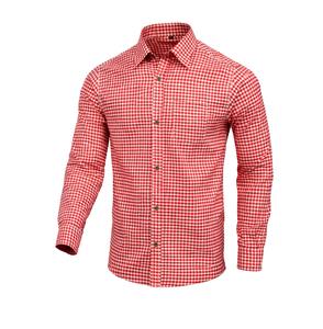 Premium <b>Men</b>’s <b>Red</b> Oktoberfest Bavarian Cotton <b>Shirt</b> Long Sleeve S to 4XL - Product Image 1