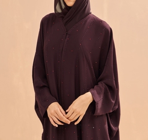 Abaya Saudí Tradicional Islámica de Alta Calidad para Mujer, Diseño Dubai, Primavera, Poliéster Transpirable, Largo hasta el Tobillo, Corte Musulmán - Product Image 2