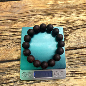 Natural Oud Wood Black Agarwood Bracelet Round Beads 8mm to 22mm - Product Image 1