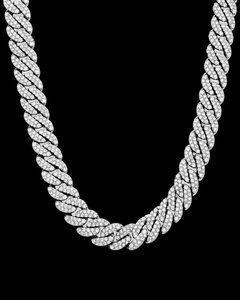Collar de Cadena Unisex de Plata 925 con Incrustaciones de Moissanita de Corte Brillante Redondo, Estilo Hip Hop, Regalo Lujoso para una Persona Especial - Product Image 1
