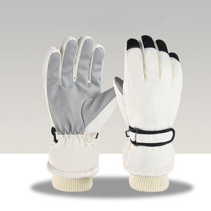Ski <b>Gloves</b> Full Finger Black Polyester Thermal Insulated Drawstring Closure Unisex Winter Outdoor Activity - Product Image 3