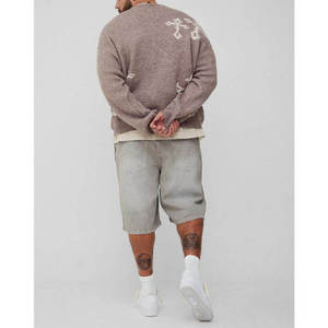 Shorts Bermuda en Coton Gris Clair pour Homme, Taille Mi-Haute, Style Décontracté avec Poches, Taille Élastique, Tissu Tissé - Product Image 2