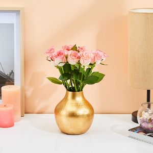 <b>Gold</b> Flower <b>Vase</b> with Rust Resistant Coating Stylish Decorative Metal Pot <b>Vase</b> Compact Design for Modern Home Office Tabletop - Product Image 3