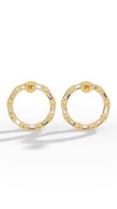 Elegant Hoop Diamond <b>Earrings</b> Baguette Cut Stones Synthetic Lab Grown IGI Certified 10K Rose Gold Luxury <b>Fine</b> Jewelry Wholesale - Product Image 3