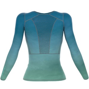 Haut de compression respirant de haute qualité pour femmes, personnalisé, pour le fitness et le sport, imprimé par transfert thermique, 100 % polyester, col en V, coupe courte - Product Image 1