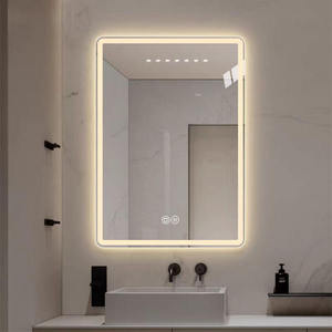 Miroir mural en verre à LED rétroéclairé de forme irrégulière moderne avec interrupteur tactile pour chambre à coucher, salon, décoration de maison de luxe - Product Image 3