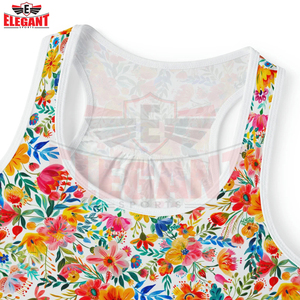 Best Supplier Comfortable <b>Women</b> Clothing High Quality <b>Sleeveless</b> <b>Shirt</b> With Colorful Flower Design <b>Women's</b> Fitness Wear Tank Top - Product Image 5