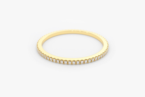 Anillo de Eternidad con Micro Pavé de Diamantes de 0.25 CT en Oro Blanco de 14k_ Anillo de Eternidad con Diamantes de 1.0MM_ Anillo de Boda con Diamantes_ Anillo de Diamantes para Mujer - Product Image 3