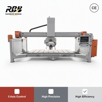 Machine de découpe de pierre CNC polyvalente 5+1 axes RBB HQ-3220DSM avec moteur de lame 15KW certifiée CE pour scie à pont cuisine/salle de bain