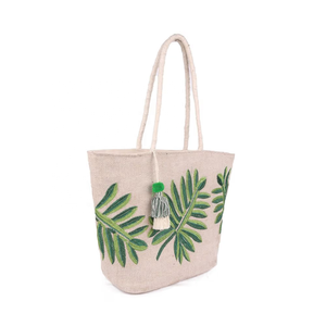 Sacs à provisions fourre-tout en jute écologique imprimés personnalisés sacs de plage avec logo de poignée de bande de sangle blanche personnalisable - Product Image 2