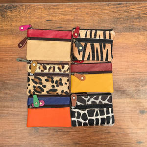 2025 nuevo producto, monedero para mujer, monedero con estampado de animales, cuero genuino, Mini cremallera, monedero, bolso, bolsos de muñeca - Product Image 5