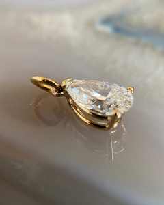 Collar con Colgante de Diamante Cultivado en Laboratorio con Corte Pera de Lujo, Oro Sólido de 14k/18k, Platino, Certificado IGI, Cadena Solitaria, Venta al Por Mayor - Product Image 2