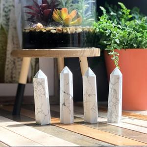 Punta de Cristal de Howlite Natural Pulida, Varita Blanca Curativa para Reiki, Meditación, Piedra Energética, Chakralume, Feng Shui - Product Image 3