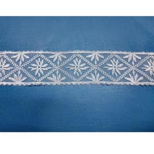 Top sale Breathable Quick-Dry Lightweight White Floral Diamond Pattern 100% Nylon Lace <b>Trim</b> Organza <b>Fabric</b> - Product Image 1