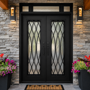 Puerta de Hierro Forjado Personalizada, Puerta de Entrada de Hierro de Lujo, Puerta de Hierro Forjado Moderna, Puerta Frontal de Hierro Antioxidante para Proyectos de Villas, Venta al Por Mayor - Product Image 6