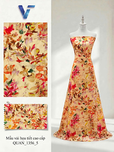 Tissu satiné vietnamien Thang Latin, largeur 150/160 cm, respirant, léger, 100 % polyester, motif imprimé personnalisable, pour femmes et hommes - Product Image 4