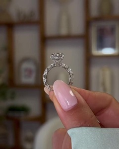 Bague de fiançailles ovale en diamant de laboratoire 4 carats, or massif 10K 14K 18K, avec accent marquise, bijoux de mariage pour femme, vente en gros personnalisée - Product Image 2