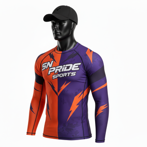 Collar Unisex Long Sleeve Anti-Bacterial Rash Guard for Sport Fitness Customizable Color/Logo Sublimation Printed Durable Casual - Product Image 5